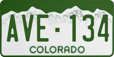 CO license plate AVE134
