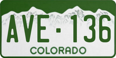 CO license plate AVE136