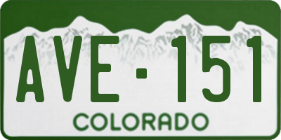 CO license plate AVE151