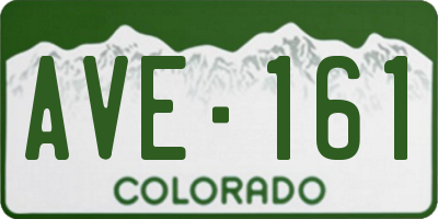 CO license plate AVE161