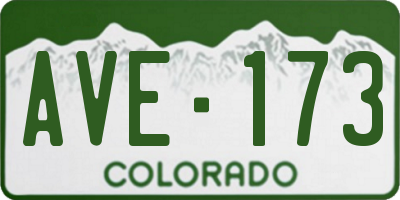 CO license plate AVE173