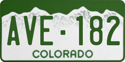 CO license plate AVE182