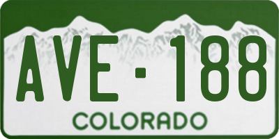 CO license plate AVE188