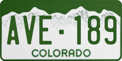 CO license plate AVE189