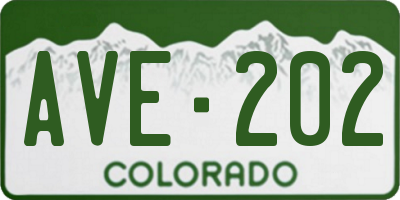 CO license plate AVE202