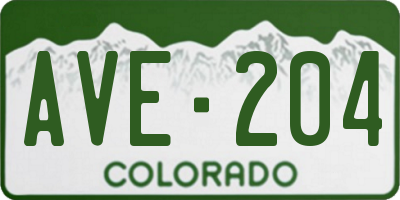 CO license plate AVE204