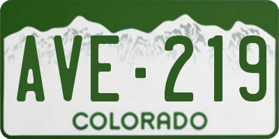 CO license plate AVE219