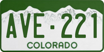 CO license plate AVE221