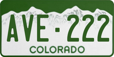 CO license plate AVE222