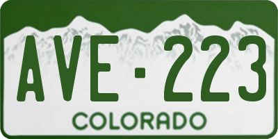 CO license plate AVE223