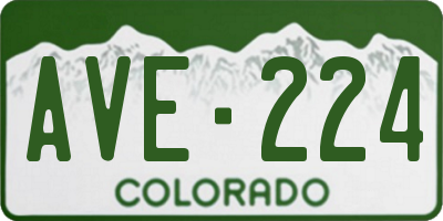 CO license plate AVE224