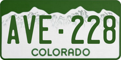 CO license plate AVE228