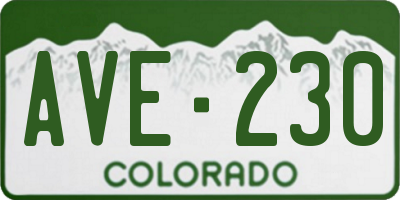 CO license plate AVE230
