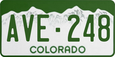 CO license plate AVE248