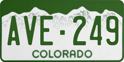 CO license plate AVE249