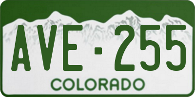 CO license plate AVE255