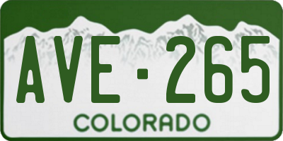 CO license plate AVE265