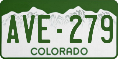 CO license plate AVE279