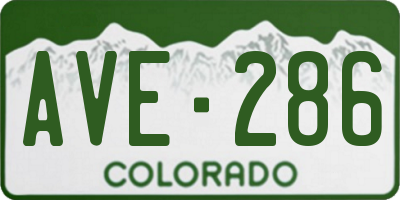 CO license plate AVE286