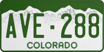 CO license plate AVE288