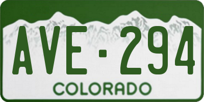 CO license plate AVE294