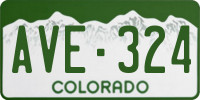 CO license plate AVE324