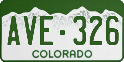 CO license plate AVE326