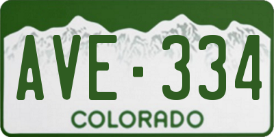 CO license plate AVE334