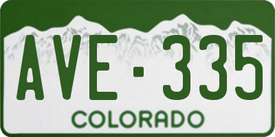 CO license plate AVE335