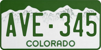 CO license plate AVE345