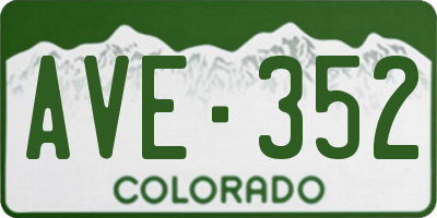 CO license plate AVE352