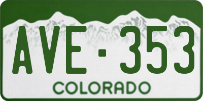 CO license plate AVE353