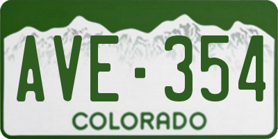 CO license plate AVE354