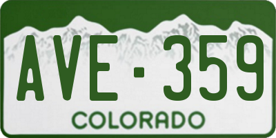 CO license plate AVE359