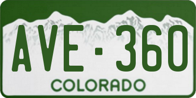 CO license plate AVE360