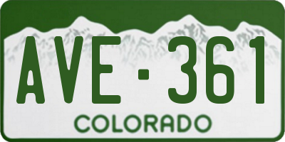 CO license plate AVE361