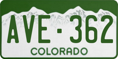 CO license plate AVE362