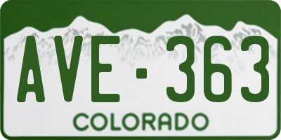 CO license plate AVE363