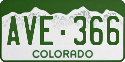 CO license plate AVE366