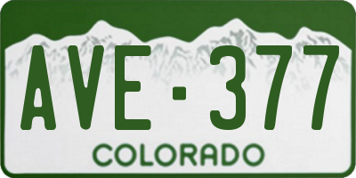 CO license plate AVE377