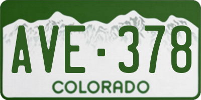 CO license plate AVE378