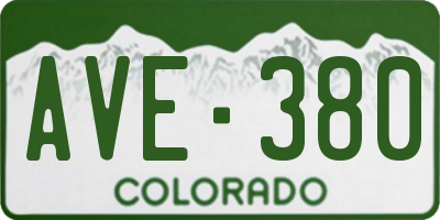 CO license plate AVE380