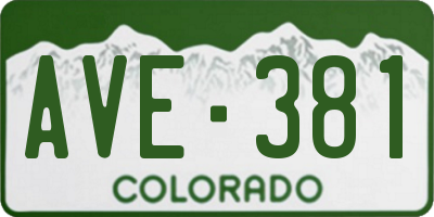 CO license plate AVE381
