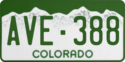 CO license plate AVE388