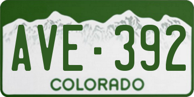 CO license plate AVE392