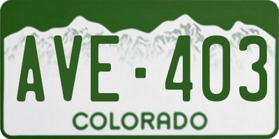 CO license plate AVE403