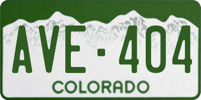 CO license plate AVE404
