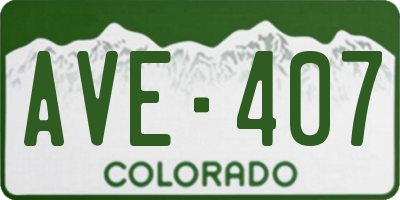 CO license plate AVE407