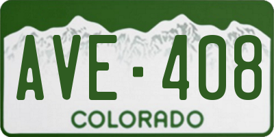 CO license plate AVE408