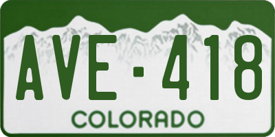 CO license plate AVE418